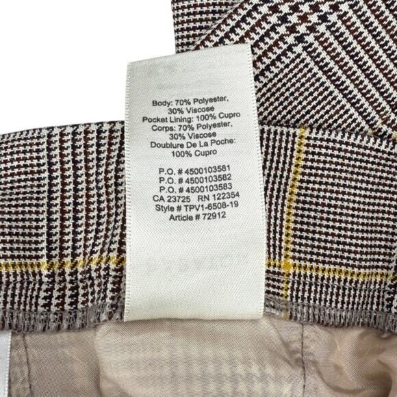 Aritzia Babaton Conan Plaid Crop Trouser Women's Size 2 - Picture 6 of 8